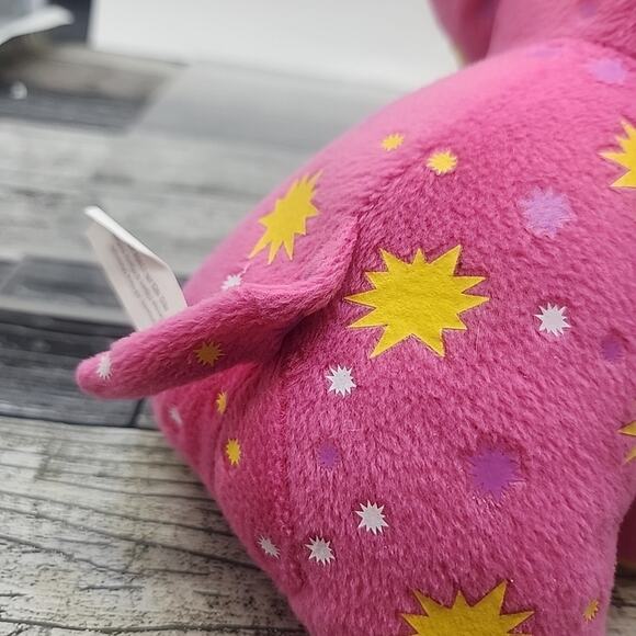 2008 TOTS Lets Make Some Noise Pink Elephant with Starbursts Plush Stuffy [87] - Picture 8 of 10